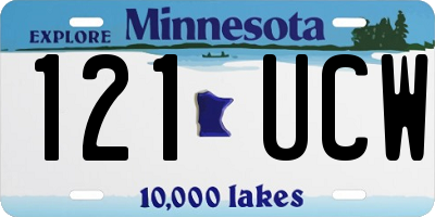 MN license plate 121UCW