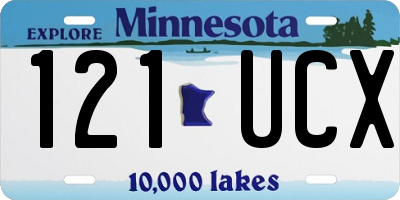 MN license plate 121UCX