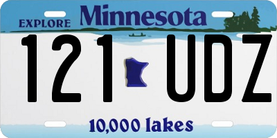 MN license plate 121UDZ