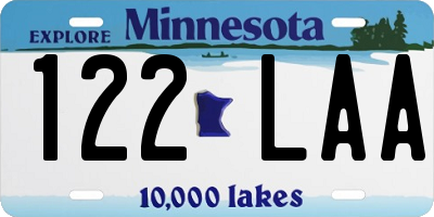 MN license plate 122LAA