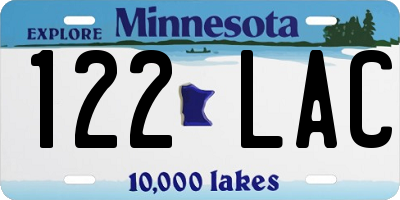 MN license plate 122LAC