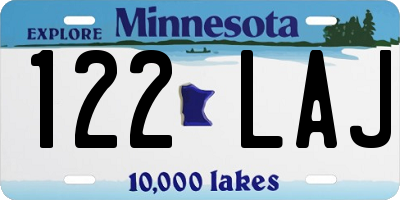 MN license plate 122LAJ