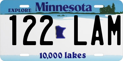 MN license plate 122LAM