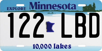 MN license plate 122LBD