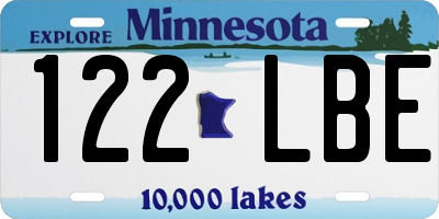 MN license plate 122LBE