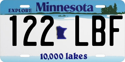 MN license plate 122LBF
