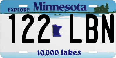 MN license plate 122LBN