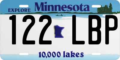 MN license plate 122LBP