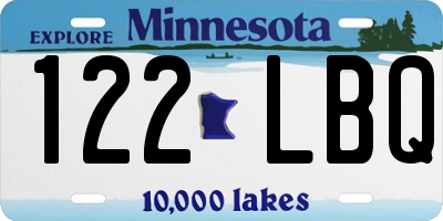 MN license plate 122LBQ