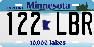 MN license plate 122LBR