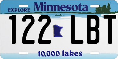 MN license plate 122LBT