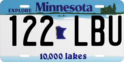 MN license plate 122LBU
