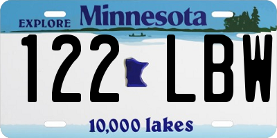 MN license plate 122LBW
