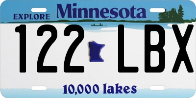 MN license plate 122LBX