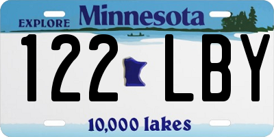 MN license plate 122LBY