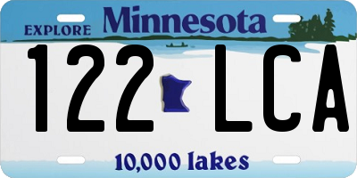 MN license plate 122LCA