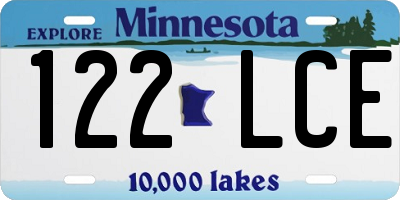 MN license plate 122LCE