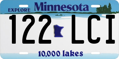 MN license plate 122LCI