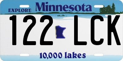 MN license plate 122LCK