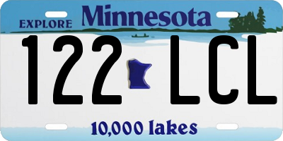 MN license plate 122LCL