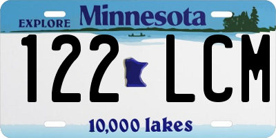 MN license plate 122LCM