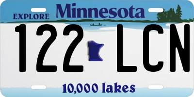 MN license plate 122LCN