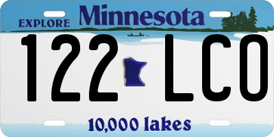 MN license plate 122LCO