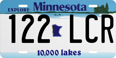 MN license plate 122LCR
