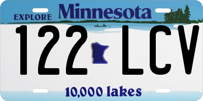 MN license plate 122LCV