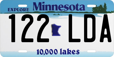 MN license plate 122LDA