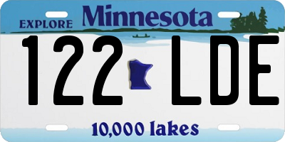 MN license plate 122LDE