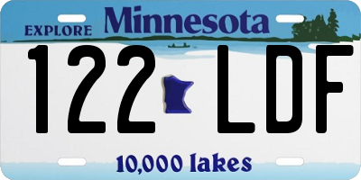 MN license plate 122LDF