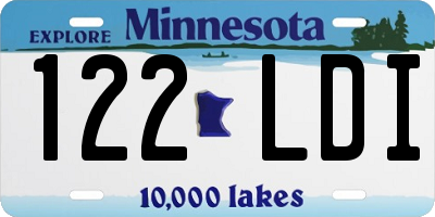 MN license plate 122LDI