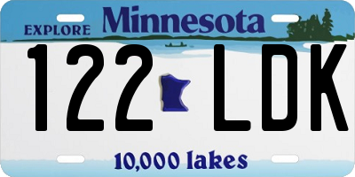 MN license plate 122LDK