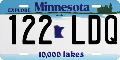 MN license plate 122LDQ