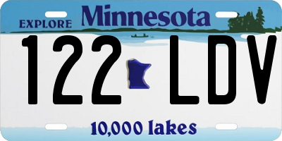 MN license plate 122LDV