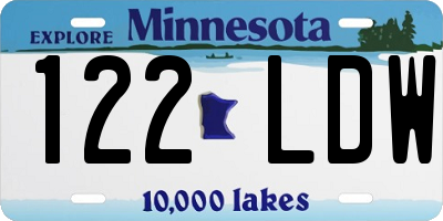 MN license plate 122LDW