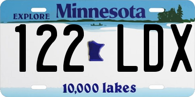 MN license plate 122LDX