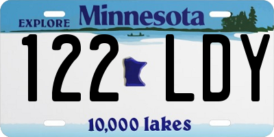 MN license plate 122LDY