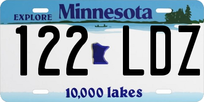 MN license plate 122LDZ