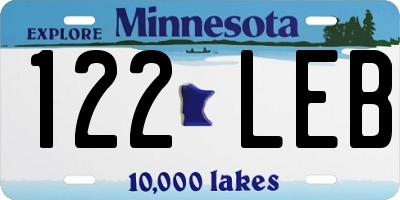MN license plate 122LEB