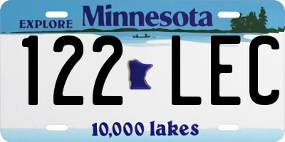 MN license plate 122LEC
