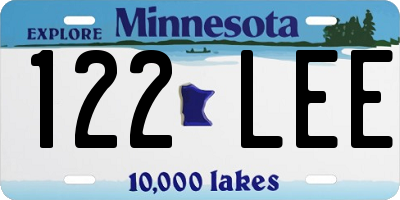 MN license plate 122LEE