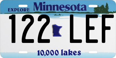 MN license plate 122LEF