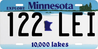 MN license plate 122LEI