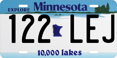 MN license plate 122LEJ