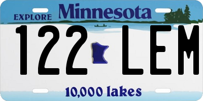 MN license plate 122LEM