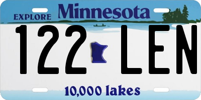 MN license plate 122LEN