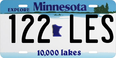 MN license plate 122LES