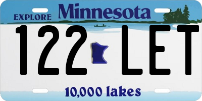 MN license plate 122LET